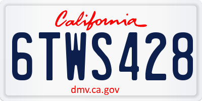 CA license plate 6TWS428