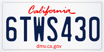 CA license plate 6TWS430