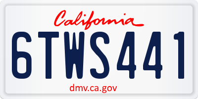CA license plate 6TWS441