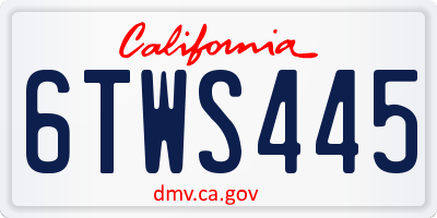 CA license plate 6TWS445
