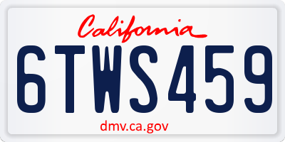 CA license plate 6TWS459