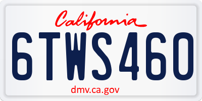 CA license plate 6TWS460