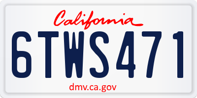 CA license plate 6TWS471