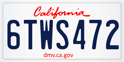 CA license plate 6TWS472