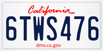 CA license plate 6TWS476