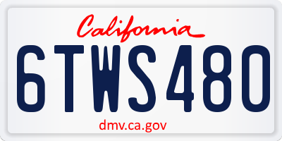 CA license plate 6TWS480