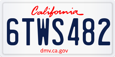 CA license plate 6TWS482