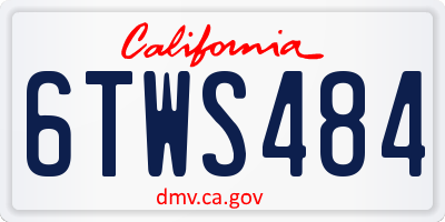 CA license plate 6TWS484