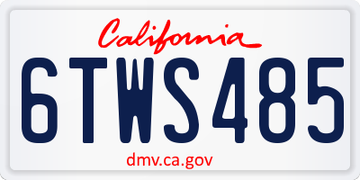 CA license plate 6TWS485