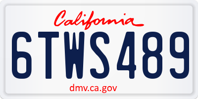CA license plate 6TWS489