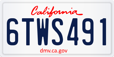 CA license plate 6TWS491