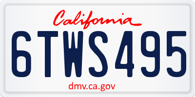 CA license plate 6TWS495