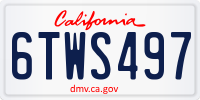 CA license plate 6TWS497