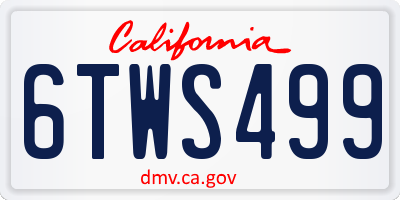 CA license plate 6TWS499