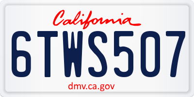 CA license plate 6TWS507