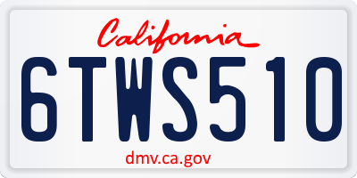 CA license plate 6TWS510