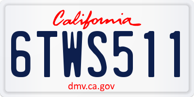 CA license plate 6TWS511