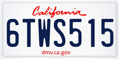 CA license plate 6TWS515