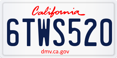 CA license plate 6TWS520