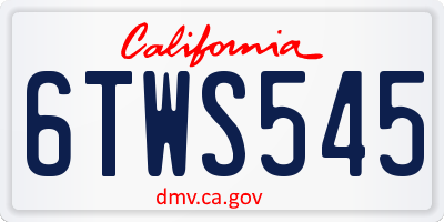 CA license plate 6TWS545