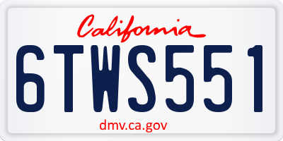 CA license plate 6TWS551
