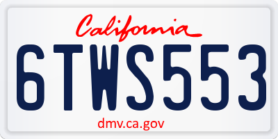 CA license plate 6TWS553