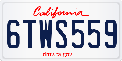 CA license plate 6TWS559