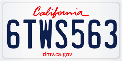 CA license plate 6TWS563
