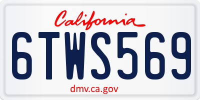 CA license plate 6TWS569