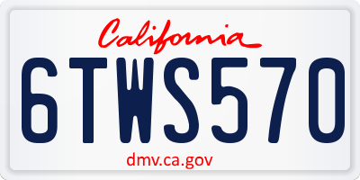 CA license plate 6TWS570