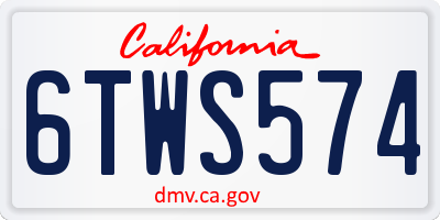 CA license plate 6TWS574