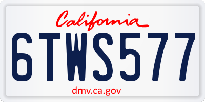 CA license plate 6TWS577