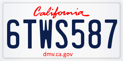 CA license plate 6TWS587