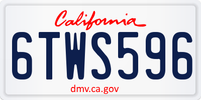 CA license plate 6TWS596
