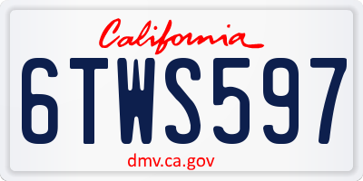 CA license plate 6TWS597