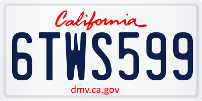CA license plate 6TWS599