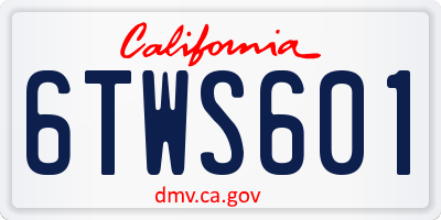 CA license plate 6TWS601