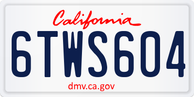 CA license plate 6TWS604
