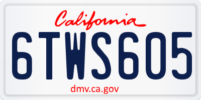 CA license plate 6TWS605