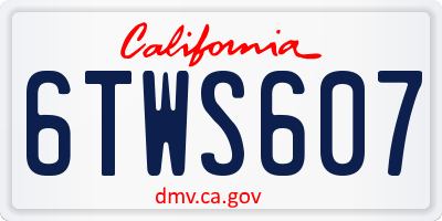 CA license plate 6TWS607