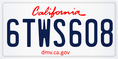 CA license plate 6TWS608