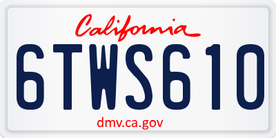 CA license plate 6TWS610