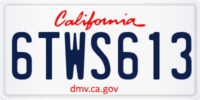 CA license plate 6TWS613