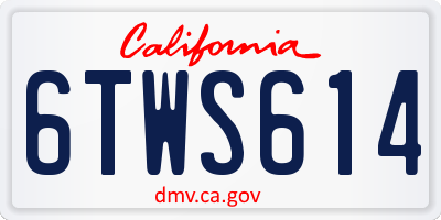 CA license plate 6TWS614