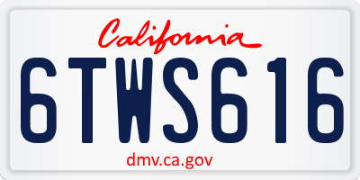 CA license plate 6TWS616