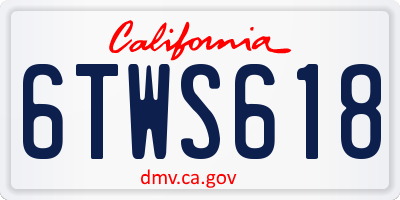 CA license plate 6TWS618