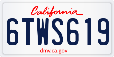 CA license plate 6TWS619