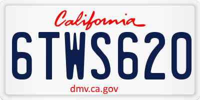 CA license plate 6TWS620