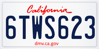 CA license plate 6TWS623