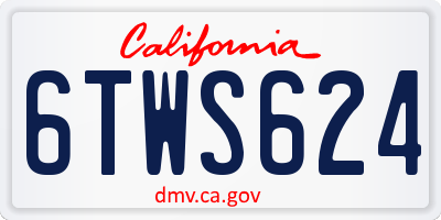 CA license plate 6TWS624